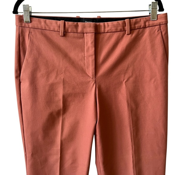 THEORY TROUSER PANTS 10 ANKLE LENGTH NWOT SALMON CAREER CASUAL OFFICE CLASSIC - Picture 3 of 12